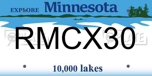 RMCX30 Minnesota License Plate