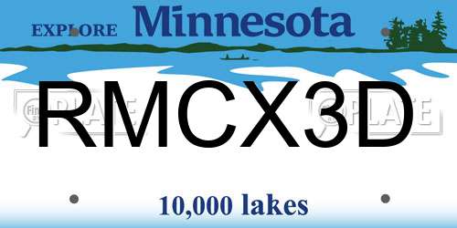 RMCX3D Minnesota License Plate