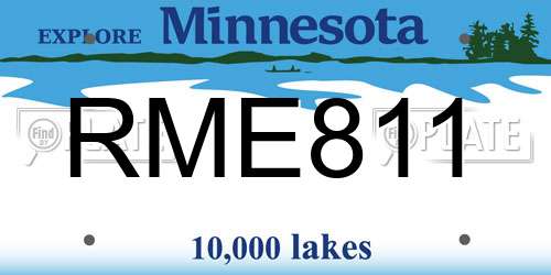 RME811 Minnesota License Plate