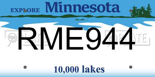 RME944 Minnesota License Plate