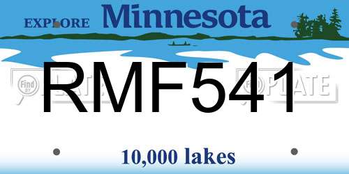 RMF541 Minnesota License Plate