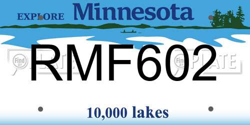 RMF602 Minnesota License Plate