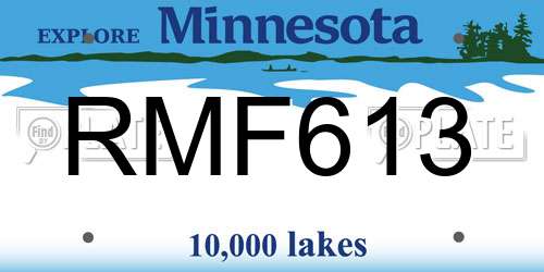 RMF613 Minnesota License Plate