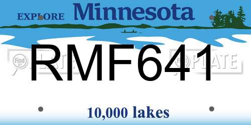 RMF641 Minnesota License Plate