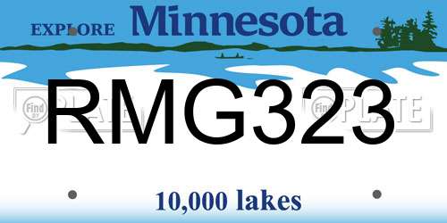 RMG323 Minnesota License Plate