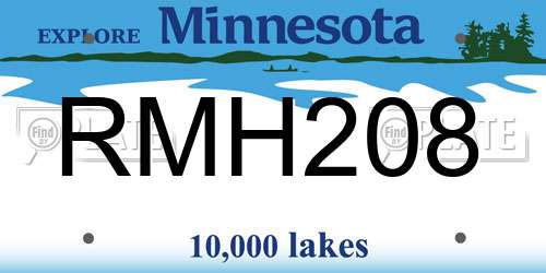 RMH208 Minnesota License Plate