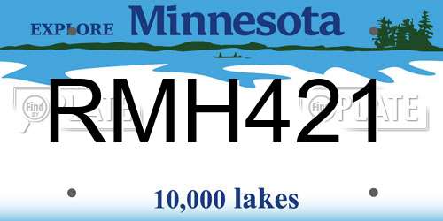 RMH421 Minnesota License Plate
