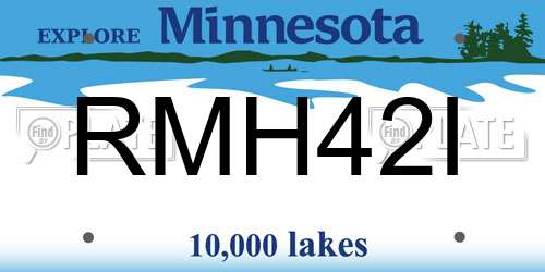 RMH42I Minnesota License Plate