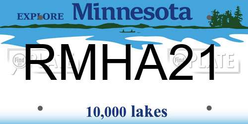 RMHA21 Minnesota License Plate