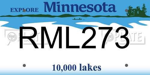 RML273 Minnesota License Plate