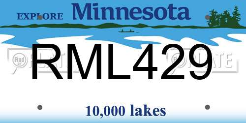 RML429 Minnesota License Plate
