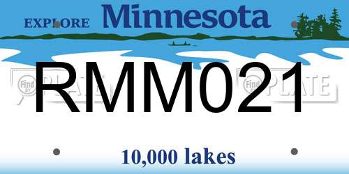 RMM021 Minnesota License Plate