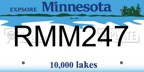 RMM247 Minnesota License Plate