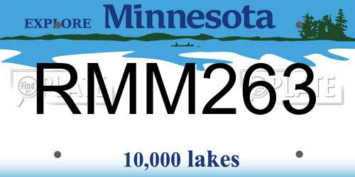 RMM263 Minnesota License Plate