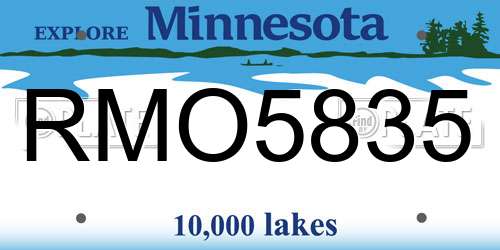 RMO5835 Minnesota License Plate