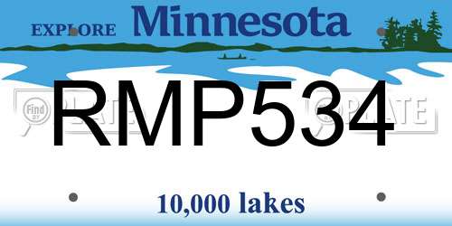 RMP534 Minnesota License Plate