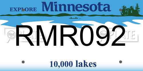 RMR092 Minnesota License Plate