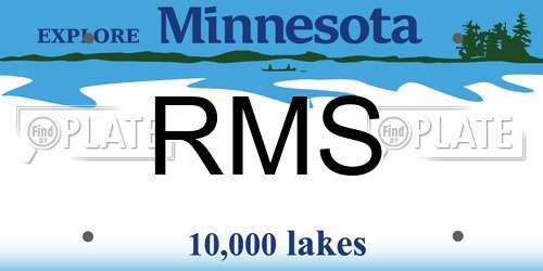 RMS Minnesota License Plate