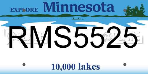 RMS5525 Minnesota License Plate