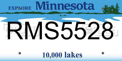 RMS5528 Minnesota License Plate