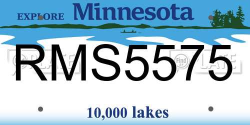 RMS5575 Minnesota License Plate