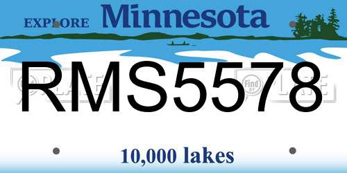 RMS5578 Minnesota License Plate