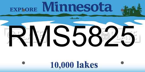 RMS5825 Minnesota License Plate