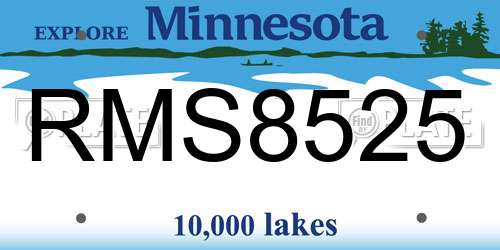 RMS8525 Minnesota License Plate