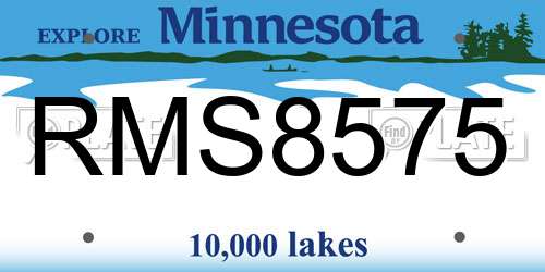 RMS8575 Minnesota License Plate