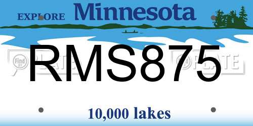RMS875 Minnesota License Plate