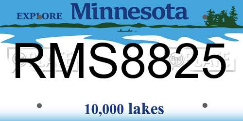 RMS8825 Minnesota License Plate