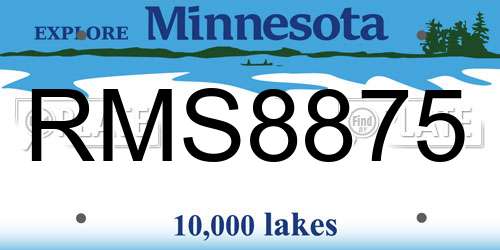 RMS8875 Minnesota License Plate