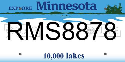 RMS8878 Minnesota License Plate