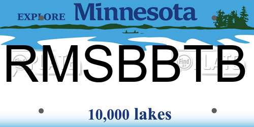 RMSBBTB Minnesota License Plate