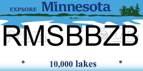 RMSBBZB Minnesota License Plate