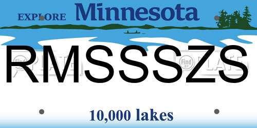 RMSSSZS Minnesota License Plate