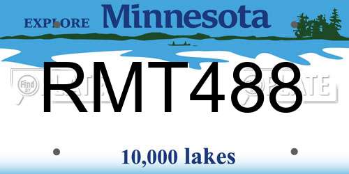 RMT488 Minnesota License Plate
