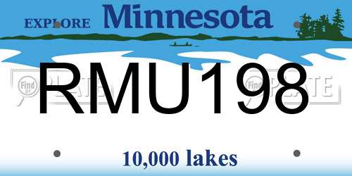 RMU198 Minnesota License Plate