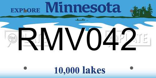 RMV042 Minnesota License Plate