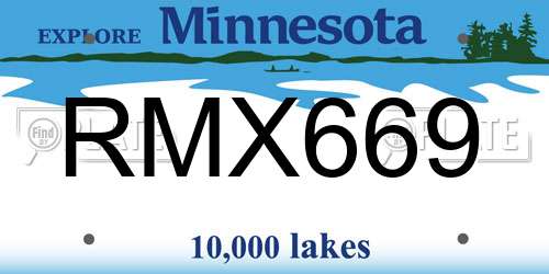 RMX669 Minnesota License Plate