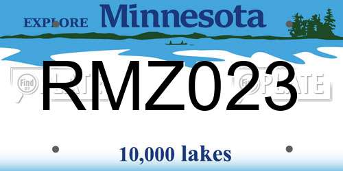 RMZ023 Minnesota License Plate