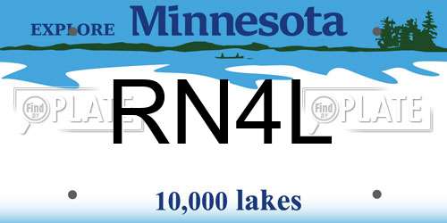 RN4L Minnesota License Plate