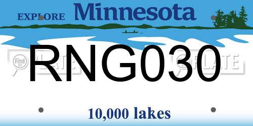 RNG030 Minnesota License Plate
