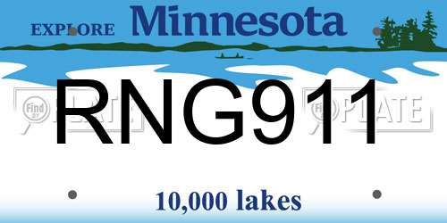 RNG911 Minnesota License Plate