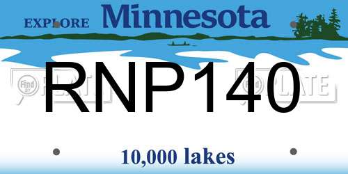 RNP140 Minnesota License Plate