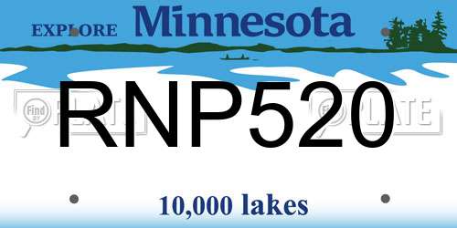 RNP520 Minnesota License Plate