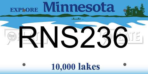 RNS236 Minnesota License Plate