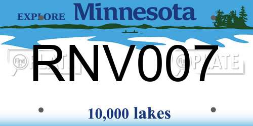 RNV007 Minnesota License Plate