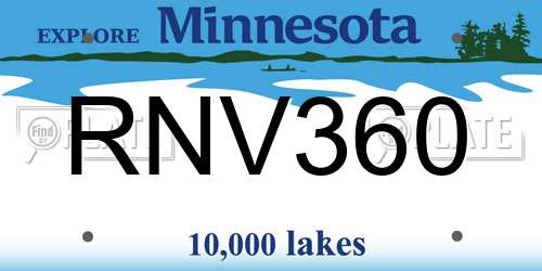 RNV360 Minnesota License Plate