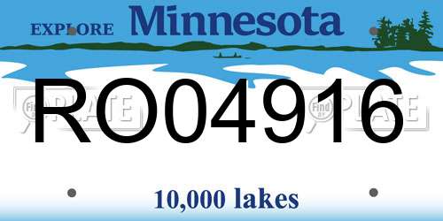 RO04916 Minnesota License Plate